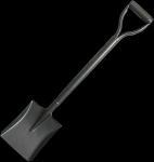 Шуфельная лопата, черная,  с черенком, длина 1.2м